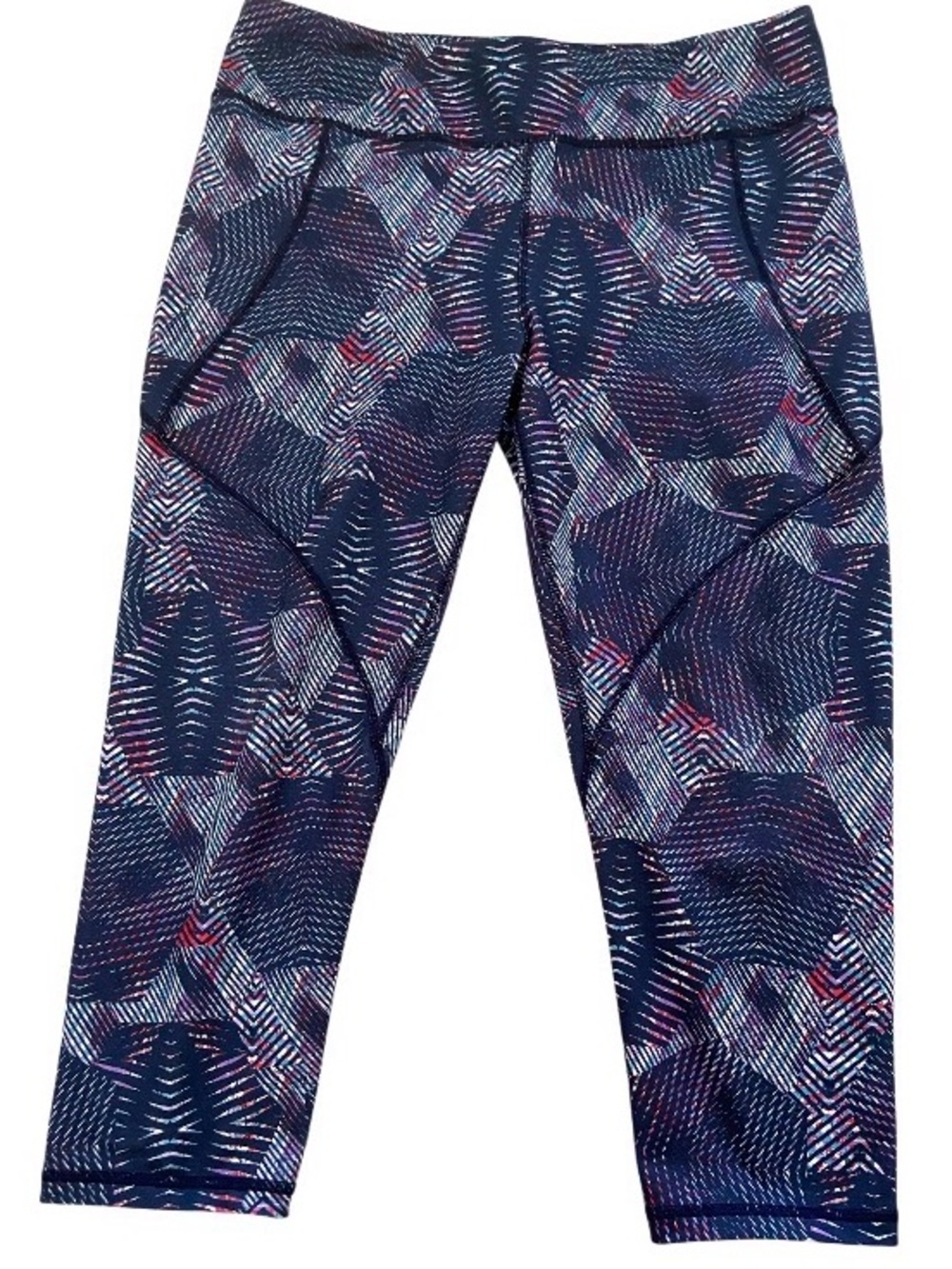 Patagonia Printed Active Cropped Leggings - Navy Multi size XL